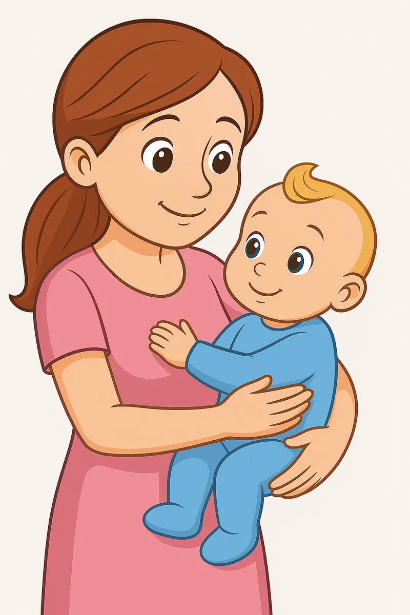 Mulher com bebê no colo